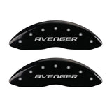 MGP 4 Caliper Covers Engraved Front & Rear With out stripes/Avenger Black finish silver ch - 12192SAV2BK