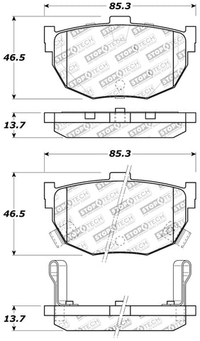 StopTech Performance Hyundai Elantra/Tiburon / Kia Spectra / Nissan Maxima/Stanza Rear Brake Pads - 309.03230