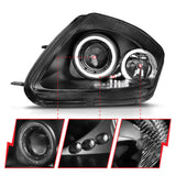 ANZO 2000-2005 Mitsubishi Eclipse Projector Headlights w/ Halo Black - 121332