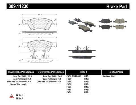 StopTech Performance Brake Pads - 309.11230