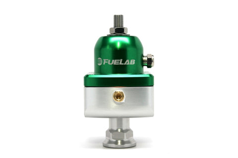 Fuelab 555 High Pressure Adjustable FPR Blocking 25-65 PSI (1) -8AN In (2) -8AN Out - Green - 55504-6