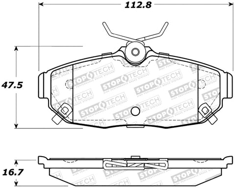 StopTech Sport Brake Pads w/Shims and Hardware - Rear - 309.15620