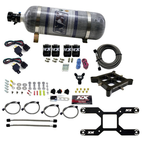 Nitrous Express 4150 Dual Stage Billet Crossbar Nitrous Kit (50-300 & 100-500HP) w/Composite Bottle - 66042-12