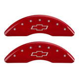 MGP 4 Caliper Covers Engraved Front & Rear Bowtie Red finish silver ch - 14011SBOWRD