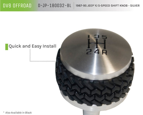 DV8 Offroad 1987-1995 Jeep YJ 5-Speed Shift Knob - D-JP-180032-BL