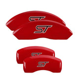 MGP 4 Caliper Covers Engraved Front & Rear No bolts/ST Red finish silver ch - 10231SST1RD