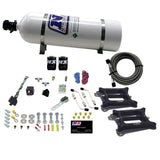 Nitrous Express Dual Holley/Gasoline Nitrous Kit (100-500HP) w/15lb Bottle - 50240-15