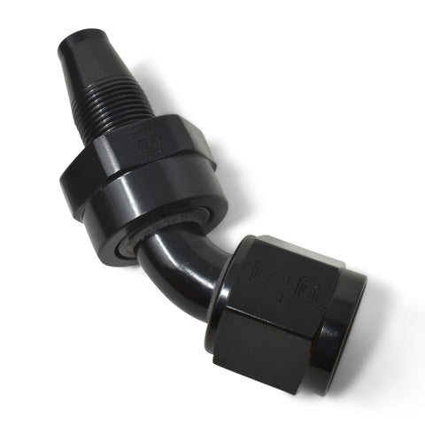 Russell Performance -8 AN 45 Degree Hose End Without Socket - Polished and Black - 615103