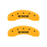 MGP 4 Caliper Covers Engraved Front & Rear Edge Yellow finish black ch - 10119SEDGYL