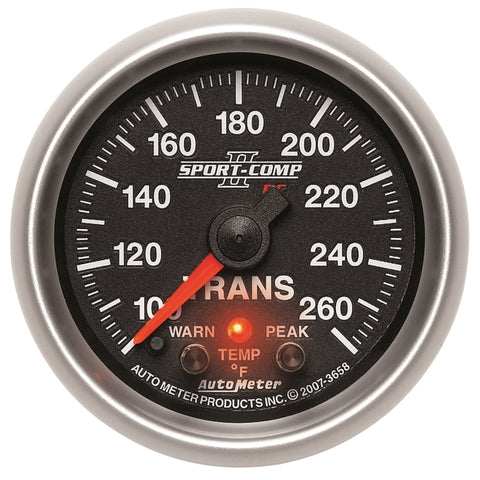 Autometer Elite 52.4mm 100-260F Transmission Temprature Peak & Warn w/ Electronic Control Gauge - 3658