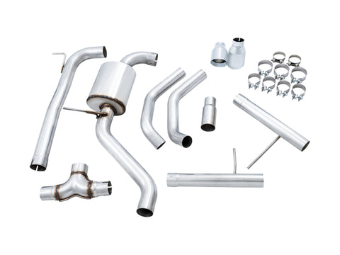 AWE Tuning 18-21 Volkswagen Jetta GLI Mk7 Track Exhaust - Chrome Silver Tips (Fits High-Flow DP) - 3015-22068