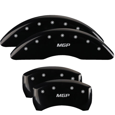 MGP 4 Caliper Covers Engraved Front & Rear MGP Black finish silver ch - 22215SMGPBK