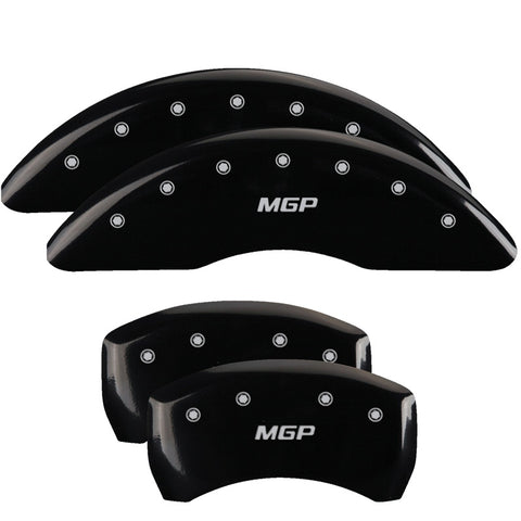 MGP 4 Caliper Covers Engraved Front & Rear MGP Black finish silver ch - 23224SMGPBK