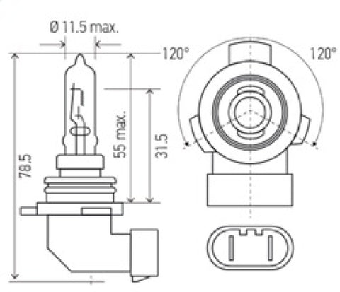 Hella Bulb 9012LL/HIR2 12V 55W PX22d - 9012LL