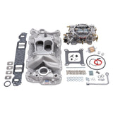 Edelbrock Manifold And Carb Kit Performer Air-Gap Small Block Chevrolet 1957-1986 Natural Finish - 2020