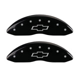 MGP 4 Caliper Covers Engraved Front & Rear Bowtie Black finish silver ch - 14034SBOWBK