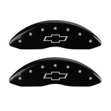MGP 4 Caliper Covers Engraved Front & Rear Bowtie Black finish silver ch - 14234SBOWBK