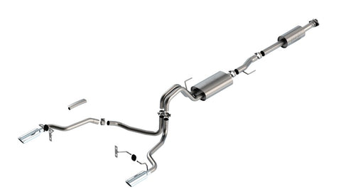 Borla F-150 2021 3.3L CC SB EC STB XL/XLT/Lariat/KR/Plnm/LTD 3/2.25 SRE Cat-Back ATAK Chrome Tips - 140879