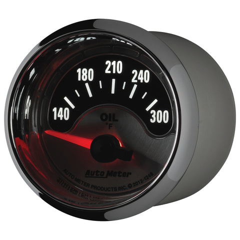 Autometer American Muscle 2-1/16in Short Sweep Electric 140-300 Deg F Oil Temp Gauge - 1248