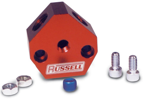 Russell Performance Billet Aluminum Y-Block w/ 1/2in inlet & 3/8in outlet - 650360