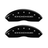 MGP 4 Caliper Covers Engraved Front & Rear With out stripes/Dodge Black finish silver ch - 12200SDD4BK