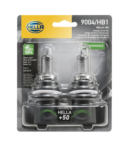 Hella Bulb 9004 12V 65/45W P29T T4625 +50 (2) - 9004P50TB