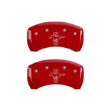 MGP Rear set 2 Caliper Covers Engraved Rear S197/Bar & Pony Red finish silver ch - 10010RMB1RD