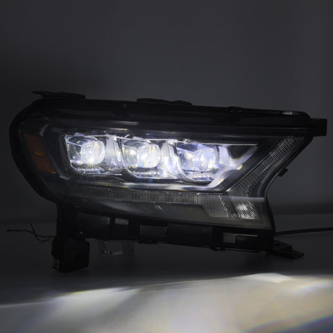 AlphaRex 19-21 Ford Ranger NOVA LED Proj Headlights Plank Style Black w/Activ Light/Seq Signal/DRL - 880124