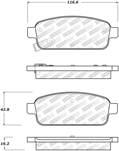 StopTech Street Select Brake Pads - Rear - 305.14680