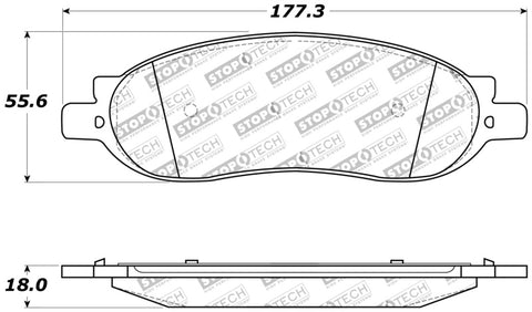 StopTech Sport Brake Pads w/Shims and Hardware - Rear - 309.10680