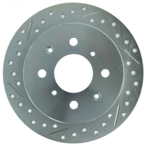 StopTech Select Sport 92-00 Honda Civic Drilled and Slotted 1-Piece Rear Passenger Side Brake Rotor - 227.40017R