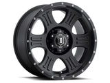 ICON Shield 17x8.5 5x5 0mm Offset 4.75in BS 71.5mm Bore Satin Black Wheel - 1017857347SB