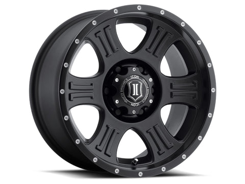 ICON Shield 17x8.5 6x135 6mm Offset 5in BS 87.1mm Bore Satin Black Wheel - 1017856350SB