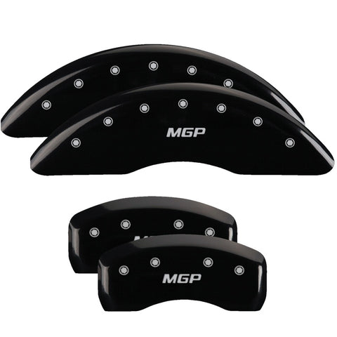 MGP 4 Caliper Covers Engraved Front & Rear MGP Black finish silver ch - 37001SMGPBK