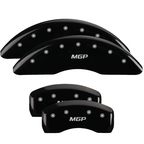 MGP 4 Caliper Covers Engraved Front & Rear MGP Black finish silver ch - 28001SMGPBK