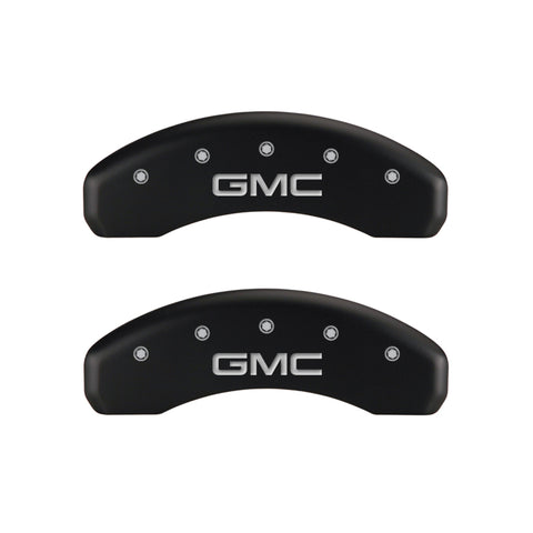 MGP 4 Caliper Covers Engraved Front & Rear GMC Red finish silver ch - 34004SGMCRD