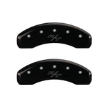 MGP 4 Caliper Covers Engraved Front & Rear Vintage Style/RT Black finish silver ch - 12088SRTRBK