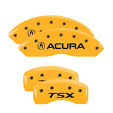 MGP 4 Caliper Covers Engraved Front & Rear Acura Yellow Finish Black Char 2008 Acura TL - 39007SACUYL