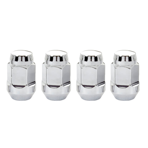 McGard Hex Lug Nut (Cone Seat Bulge Style) M12X1.5 / 3/4 Hex / 1.45in. Length (4-Pack) - Chrome - 64012