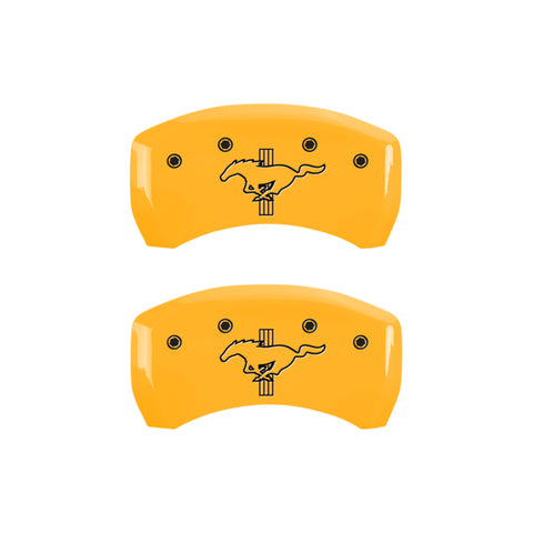 MGP Rear set 2 Caliper Covers Engraved Rear 2015/Bar & Pony Yellow finish black ch - 10010RMB2YL