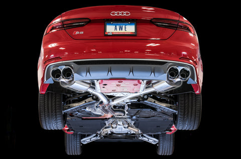 AWE Tuning Audi B9 S5 3.0T Touring Edition Exhaust - Chrome Silver Tips (90mm) - 3015-42086