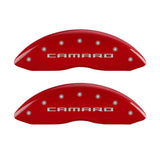 MGP 4 Caliper Covers Engraved Front & Rear Gen 5/Camaro Red finish silver ch - 14215SCA5RD