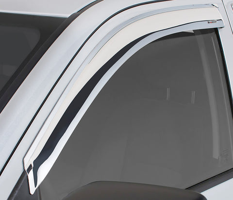 Stampede 2017-2019 Nissan Titan Extended Cab Pickup Tape-Onz Sidewind Deflector 2pc - Chrome - 6445-8
