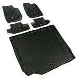 Rugged Ridge Floor Liner Front/Rear/Cargo Black 2007-2010 Jeep Wrangler JK 2 Dr - 12988.02