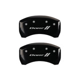 MGP 4 Caliper Covers Engraved Front & Rear With stripes/Dart Black finish silver ch - 12199SDRTBK