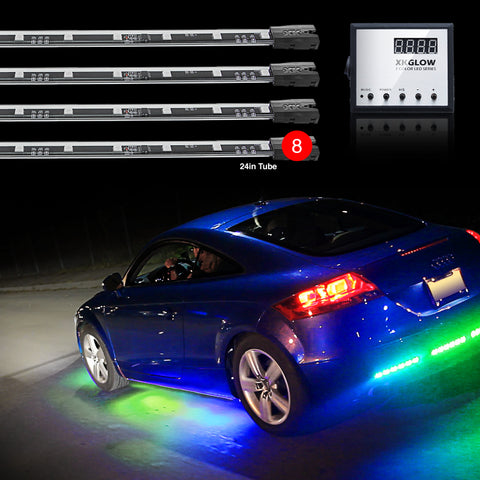 XK Glow 3 Million Color XKGLOW LED Accent Light Car/Truck Kit 8x24In Tubes - XK041006