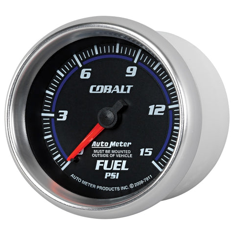 Autometer Cobalt 2-5/8in  Mechanical Fuel Pressure Gauge 0-15 PSI - 7911