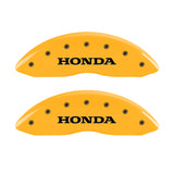 MGP 4 Caliper Covers Engraved Front & Rear Honda Yellow Finish Black Char 2009 Honda Ridgeline - 20139SHONYL
