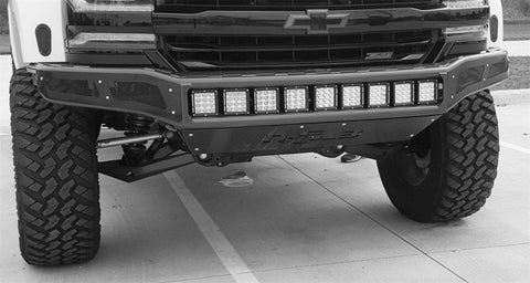 N-Fab M-RDS Front Bumper 16-17 Chevy Silverado - Gloss Black w/Silver Skid Plate - C161MRDS