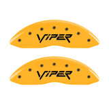 MGP 4 Caliper Covers Engraved Front & Rear Gen 2/Viper Yellow Finish Black Ch - 12203SVIPYL